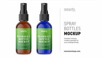 دانلود موکاپ بطری اسپری Blue / amber spray bottle mockup