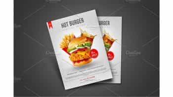 دانلود فایل لایه باز تراکت فست فود Burger Flyer Template