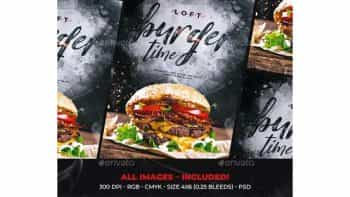 دانلود فایل لایه باز تراکت فست فود Burger Time