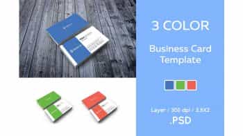 دانلود فایل لایه باز کارت ویزیت Business Card Template / 3 Color