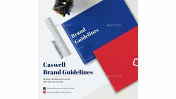 دانلود قالب لایه باز ایندیزاین Caswell A4 Brand Guidelines Template