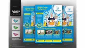 دانلود فایل لایه باز آگهی خدمات نظافتی Cleaning Service Flyer Bundle