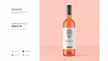 دانلود موکاپ بطری شیشه ای Clear Glass Wine Bottle Mockup