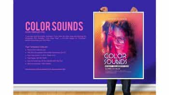 دانلود فایل لایه باز پوستر Color Sounds Party Flyer