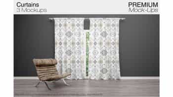 دانلود موکاپ پرده Curtains Mockup