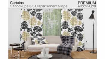 دانلود موکاپ پرده Curtains Mockup Set