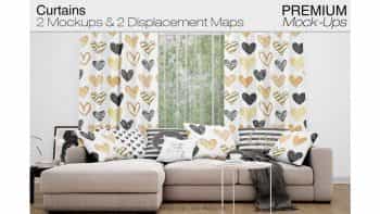 دانلود موکاپ پرده Curtains Mockup Set 4