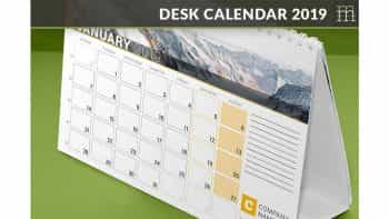 دانلود قالب ایندیزاین تقویم رومیزی Desk Calendar 2019
