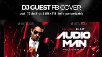 دانلود فایل لایه باز کاور فیسبوک Dj Guest Facebook Cover