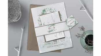 دانلود فایل لایه باز کارت دعوت عروسی Eucalyptus Wedding Invitation Suite