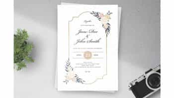 دانلود فایل لایه باز کارت دعوت عروسی Floral Wedding Invitations