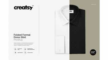 دانلود موکاپ پیراهن مردانه Folded Formal Dress Shirt Mockup