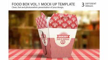 دانلود موکاپ جعبه غذا Food Box Vol.1 Mock-up Template