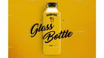 دانلود موکاپ بطری شیشه ایی Glass Bottle Mockup