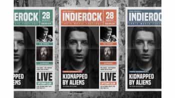 دانلود فایل لایه باز تراکت Indie Rock Newspaper Style Flyer
