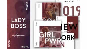 دانلود فایل لایه باز شبکه اجتماعی Lady Boss Social Media Pack
