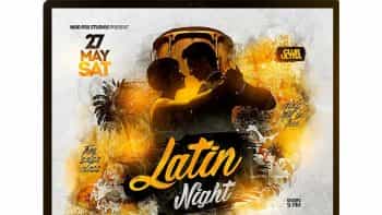 دانلود فایل لایه باز بنر Latin Night Party Flyer