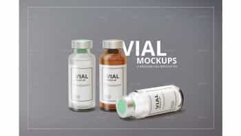 دانلود موکاپ شیشه آمپول Medicine Vial Mockup