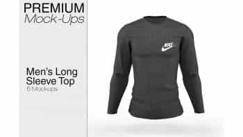 دانلود موکاپ لباس آستین بلند مردانه Men’s Long Sleeve Top Mockup
