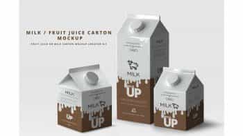 دانلود موکاپ پاکت شیر Milk / Fruit Juice Carton Mockup