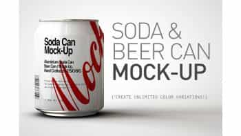 دانلود موکاپ قوطی آبجو Mini Soda Can | Beer Can Mock-Up V3