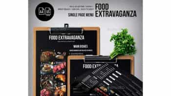 دانلود فایل لایه باز تراکت منو غذا Multipurpose Extravaganza Single Page Menu