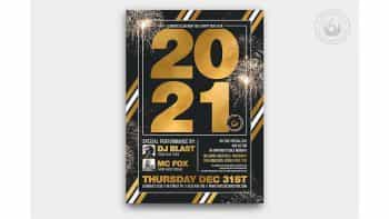 دانلود فایل لایه باز بنر سال نو میلادی New Year Flyer Template V6