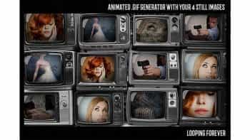 دانلود جعبه ابزار ساخت تصاویر متحرک در تلویزیون قدیمی Old TV Stack-Animated GIF generator