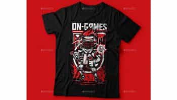 دانلود وکتور تیشرت On-Games T-Shirt Design