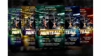 دانلود فایل لایه باز آگهی تبلیغاتی پینت بال Paintball Flyer Template