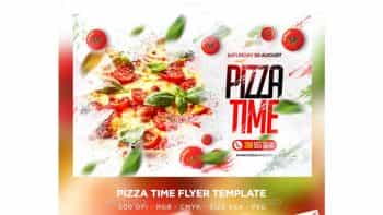 دانلود فایل لایه باز تراکت فروش پیتزا Pizza Time Flyer