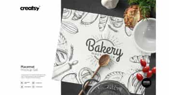 دانلود موکاپ دستمال سفره Placemat Mockup Set