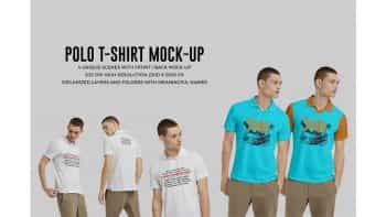 دانلود موکاپ تی شرت مردانه Polo Shirt Mock-Up