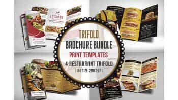 دانلود فایل لایه باز سه لت منو رستوران Restaurant Menu Trifold Bundle