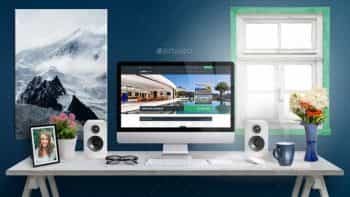 دانلود جعبه ابزار ساخت موکاپ میز RS Desk Mockup Scene Creator