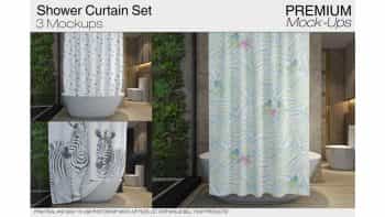 دانلود موکاپ پرده حمام Shower Curtain Mockups