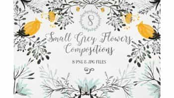 دانلود کلیپ آرت گل Small Grey Flowers