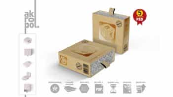 دانلود موکاپ جعبه کارتونی مربع شکل Square Box Mock Up