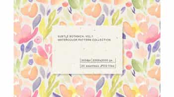 دانلود پترن آبرنگی گل Subtle Botanica. Vol.1