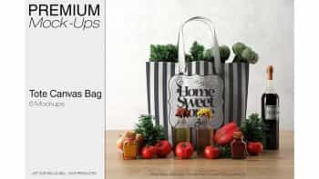 دانلود موکاپ ساک خرید Tote Canvas Bag Mockups