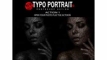 اکشن فتوشاپ تایپوگرافی روی چهره – Typo Portrait V2 Photoshop Action