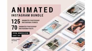 دانلود فایل لایه باز استوری و پست متحرک اینستاگرام Ultimate ANIMATED Instagram Bundle