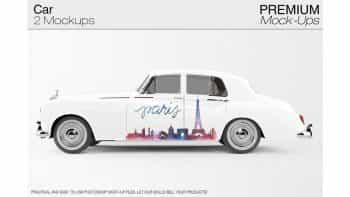 دانلود موکاپ ماشین Vintage Car Mockup