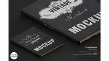 دانلود موکاپ دفترچه یادداشت Vintage Notebook Mockup