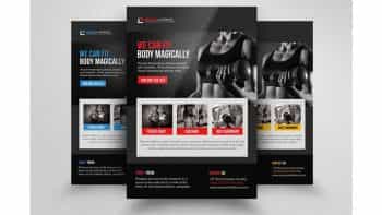 دانلود فایل لایه باز تراکت باشگاه تناسب اندام Body Fitness Club Flyer Template