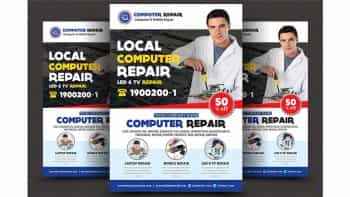دانلود فایل لایه باز تراکت تعمیر موبایل و کامپیوتر Computer & Mobile Repair Flyer