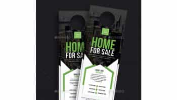 دانلود فایل لایه باز آویز درب مشاور املاک Real Estate Door Hanger