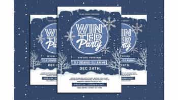 دانلود فایل لایه باز بنر Winter Party Flyer
