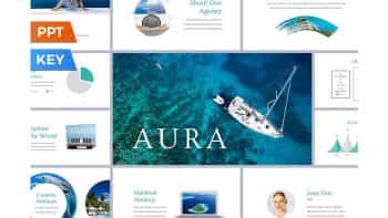 دانلود قالب پاورپوینت و کینوت Aura Presentation Template