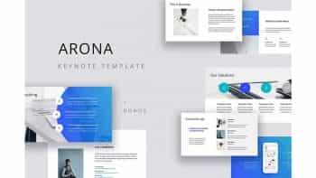 دانلود قالب آماده Keynote همراه با عکس ARONA – Keynote Template + 20 Photos